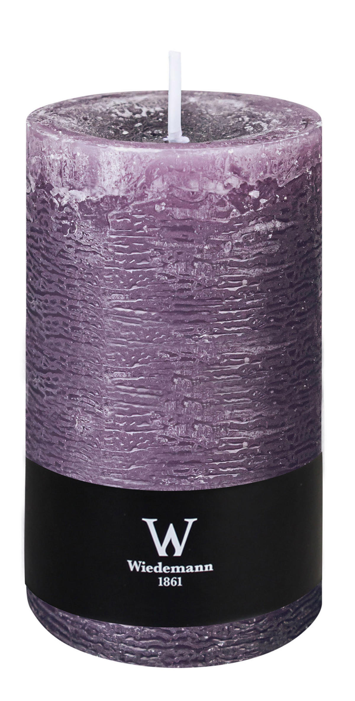STUMPENKERZE Rustik Marble Style Mauve Lila 190 x Ø 98 mm, 1 Stück - Mauve, Paraffin (10/19cm) - Wiedemann Kerzen