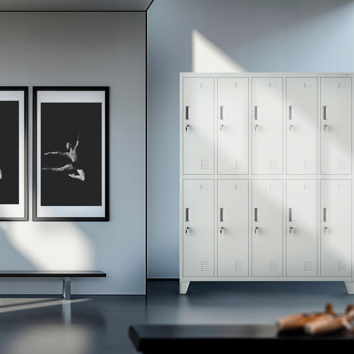 SCHLIESSFACHSCHRANK Bartek - Grau, Metall (136/172/45cm) - Jan Nowak