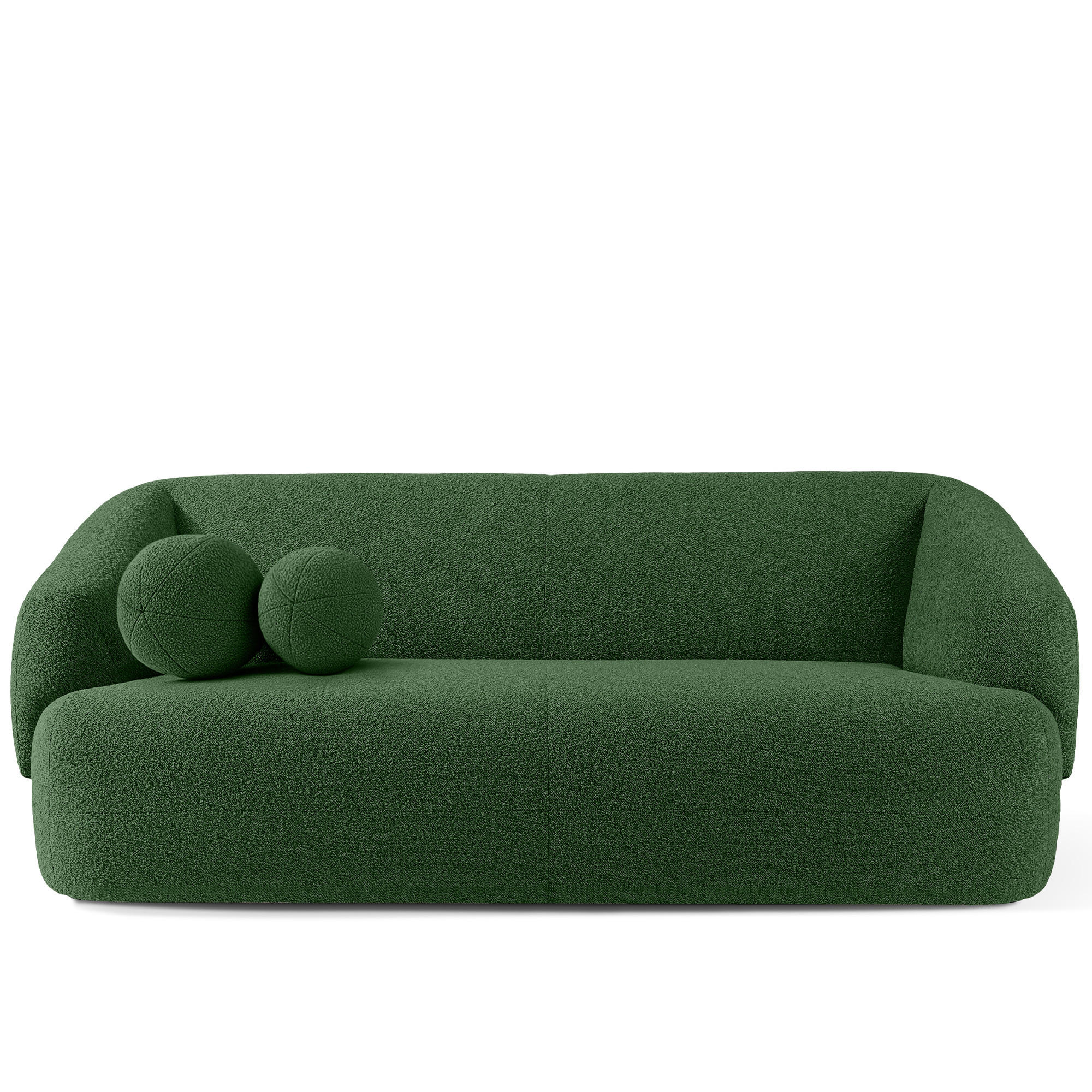 EINZELSOFA VIRA, Grün, Bouclé - Schwarz/Grün, Holz/Holzwerkstoff (210/84/100cm) - KONSIMO®