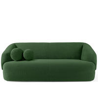 EINZELSOFA VIRA, Grün, Bouclé - Schwarz/Grün, Holz/Holzwerkstoff (210/84/100cm) - KONSIMO®