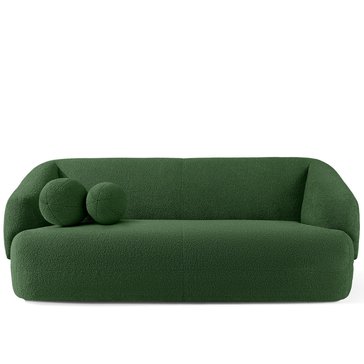 EINZELSOFA VIRA, Grün, Bouclé - Schwarz/Grün, Holz/Holzwerkstoff (210/84/100cm) - KONSIMO®
