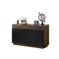 SIDEBOARD 150/40/85 cm Schwarz/Braun aus MDF mit viel Stauraum - Schwarz, Holzwerkstoff (40/85/150cm) - OKWISH