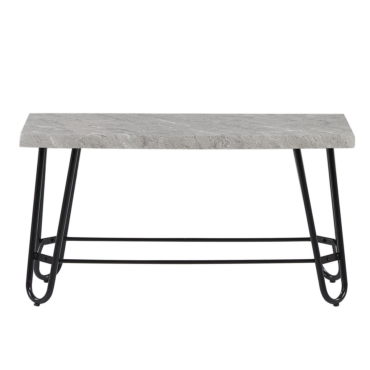 ESSGRUPPE Marmor Optik Grau 4-Sitzer 110/70 cm Kempton - Grau, Holzwerkstoff (110/76/70cm) - Beliani