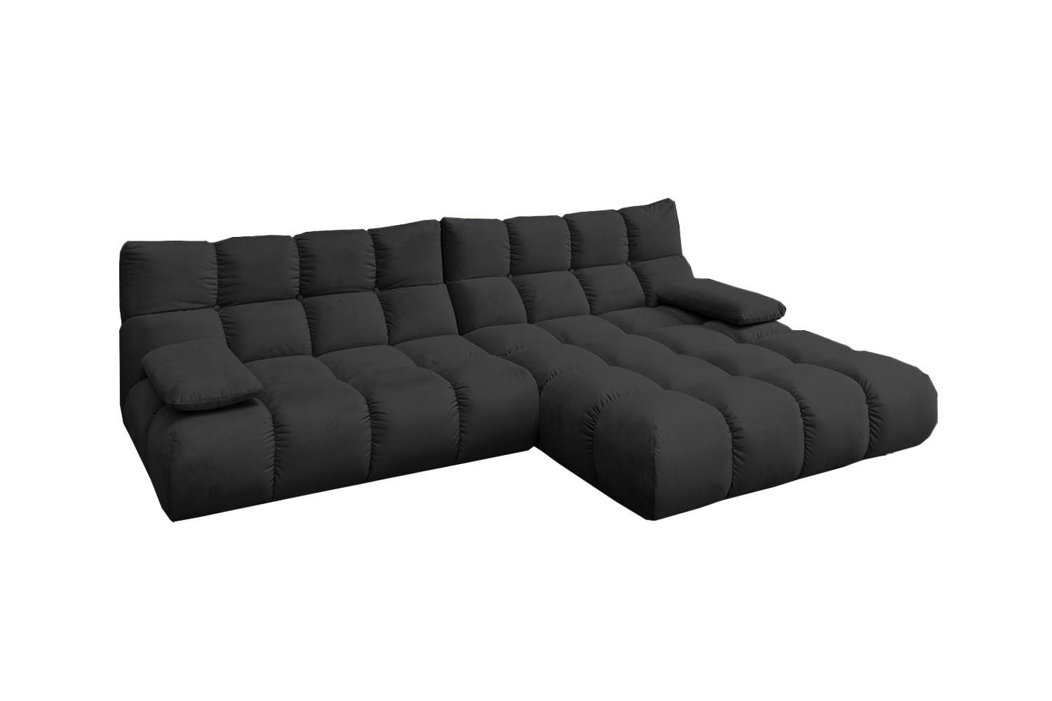 ECKSOFA VIVIEN Schwarz Velvet - Schwarz, Kunststoff/Textil (290/178cm) - KAWOLA