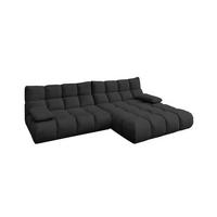 ECKSOFA VIVIEN Schwarz Velvet - Schwarz, Kunststoff/Textil (290/178cm) - KAWOLA