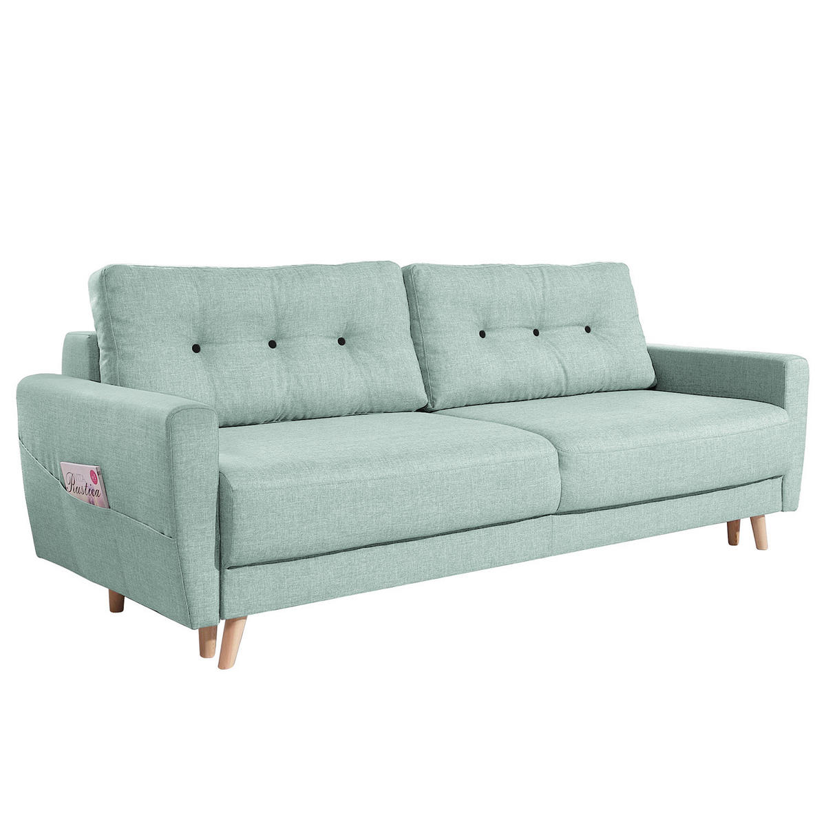 3-SITZER SOFA - Grau, Holz (220/90/90cm) - home24