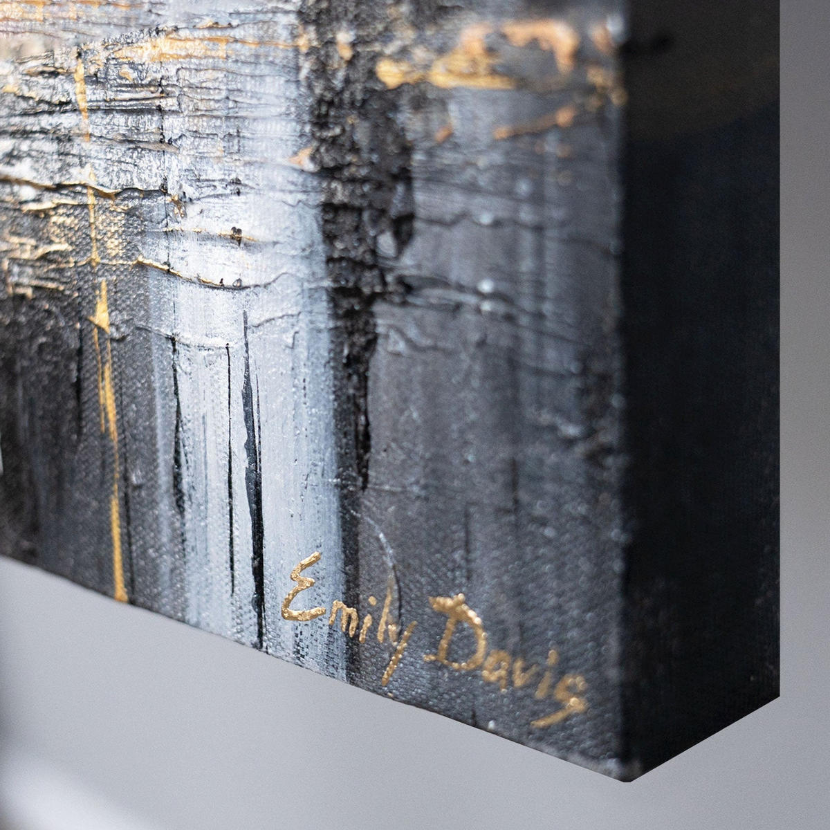 GEMÄLDE Goldener Abend auf Keilrahmen 115x50 cm - Schwarz, Holz (115/50cm) - YS-art gallery