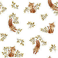 VLIESTAPETE Felidae Tiger 50 cm x 10 m, orange/grün - Waldgrün/Gelb, Papier (50/1000cm) - Lilipinso