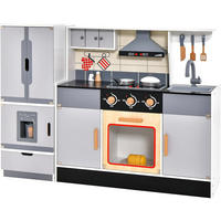 KINDERKÜCHE Grau - Grau, Holz (32/82/111cm) - COSTWAY