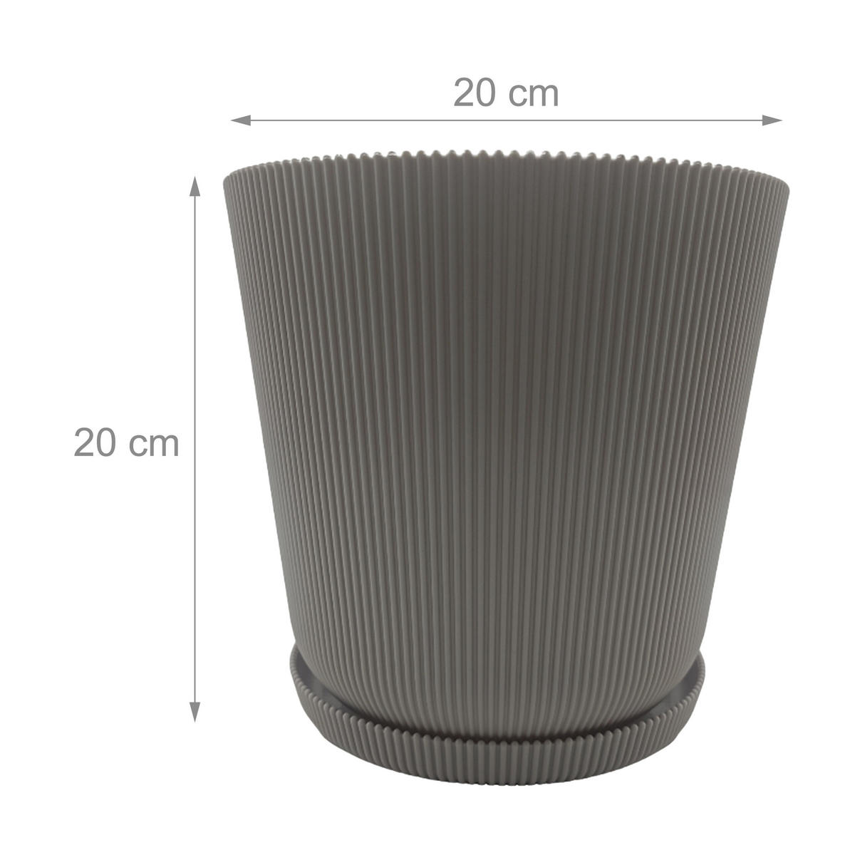 2XBLUMENTOPF - Silberfarben, Kunststoff (20cm) - Relaxdays