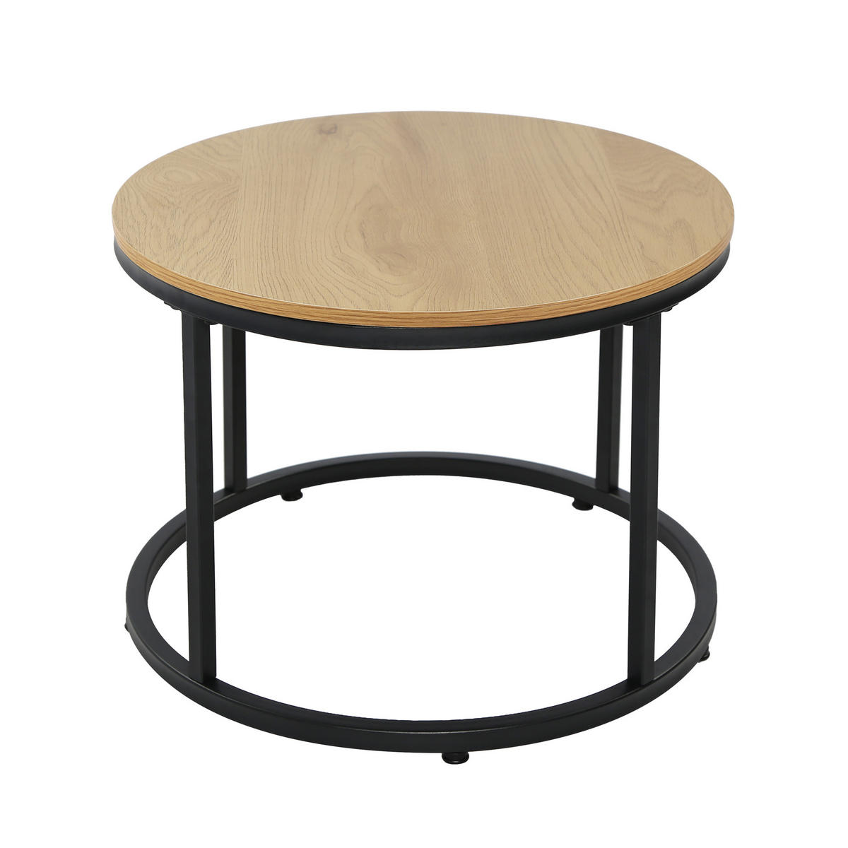 COUCHTISCH 2er Set rund Eiche hell - Hellbraun, Holzwerkstoff (70/70/42.5cm) - Home Collective