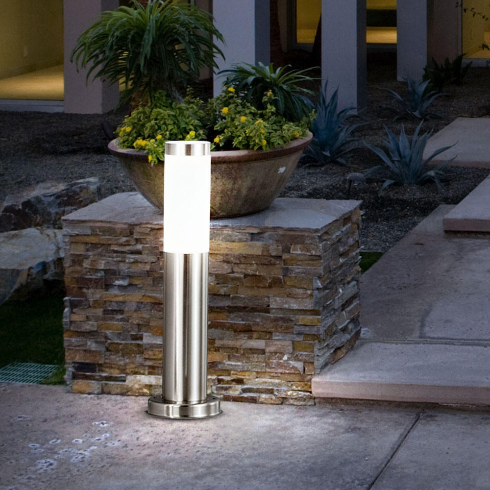 LED WEGELEUCHTE Edelstahl Silber - Silberfarben, Metall (12.7/12.7/45cm)