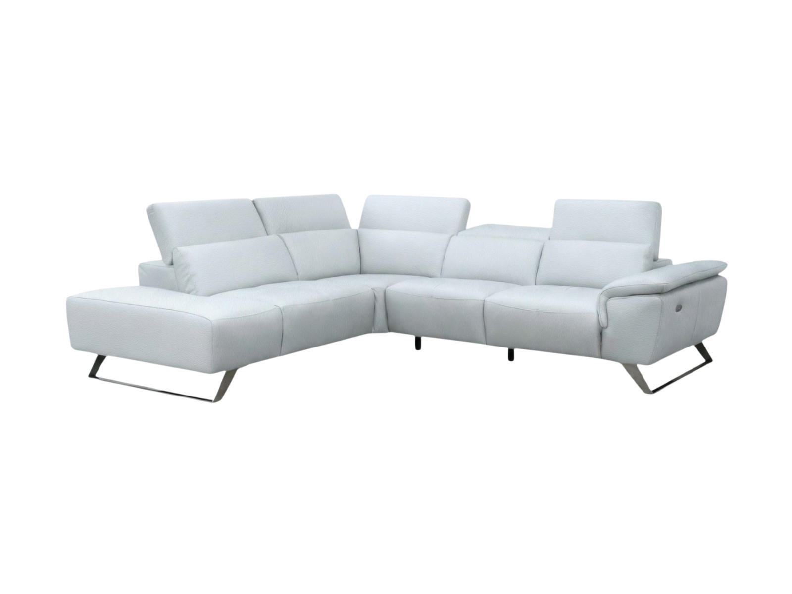 ECKSOFA Predator Echtleder Weiß - Weiß, Leder/Metall (230/270cm)