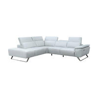 ECKSOFA Predator Echtleder Weiß - Weiß, Leder/Metall (230/270cm)