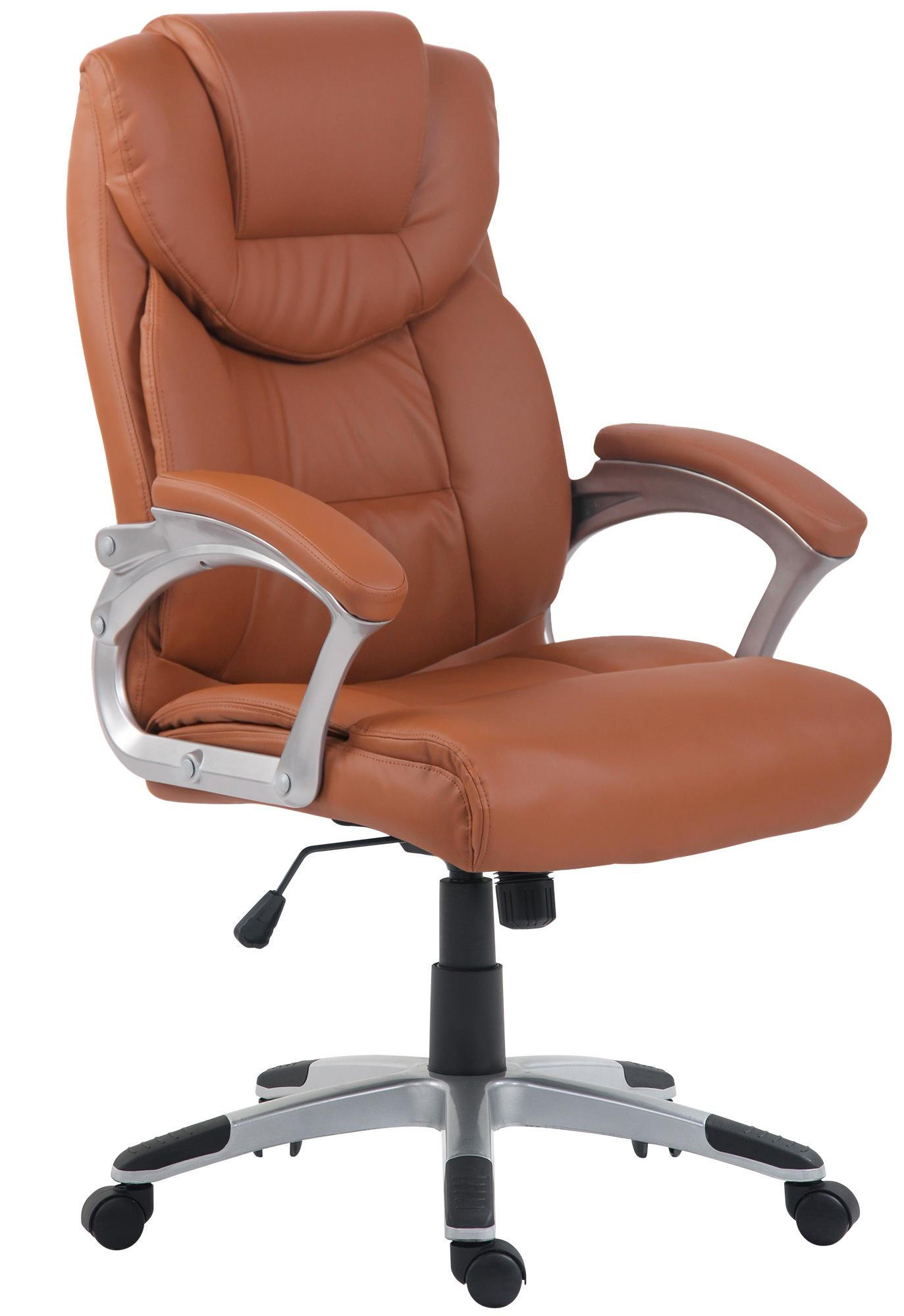 CHEFSESSEL Lederlook Hellbraun - Hellbraun/Grau, Kunststoff/Textil (65/109/73cm) - CLP