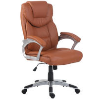 CHEFSESSEL Lederlook Hellbraun - Hellbraun/Grau, Kunststoff/Textil (65/109/73cm) - CLP