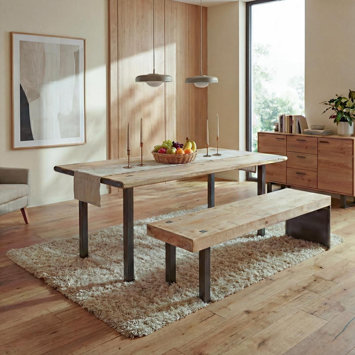 ESSZIMMER-SET Braun - Braun, Holz (200/75/90cm) - MCW