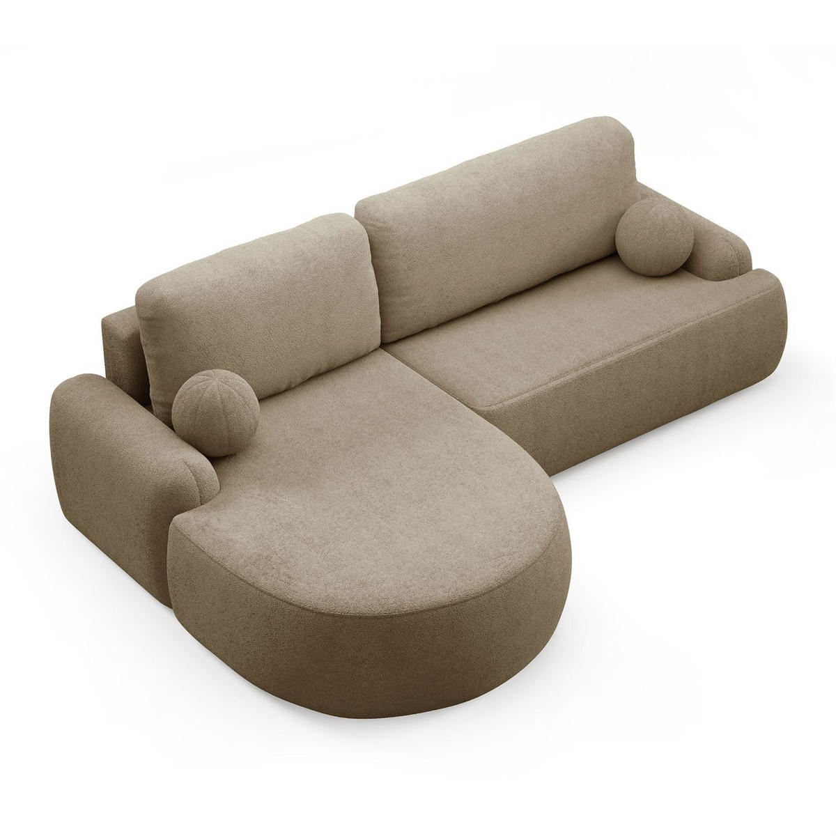 ECKSOFA CLEO mit Schlaffunktion Version Linke QUELLE 18 - Cappuccino, Kunststoff (264/172cm) - Lookway