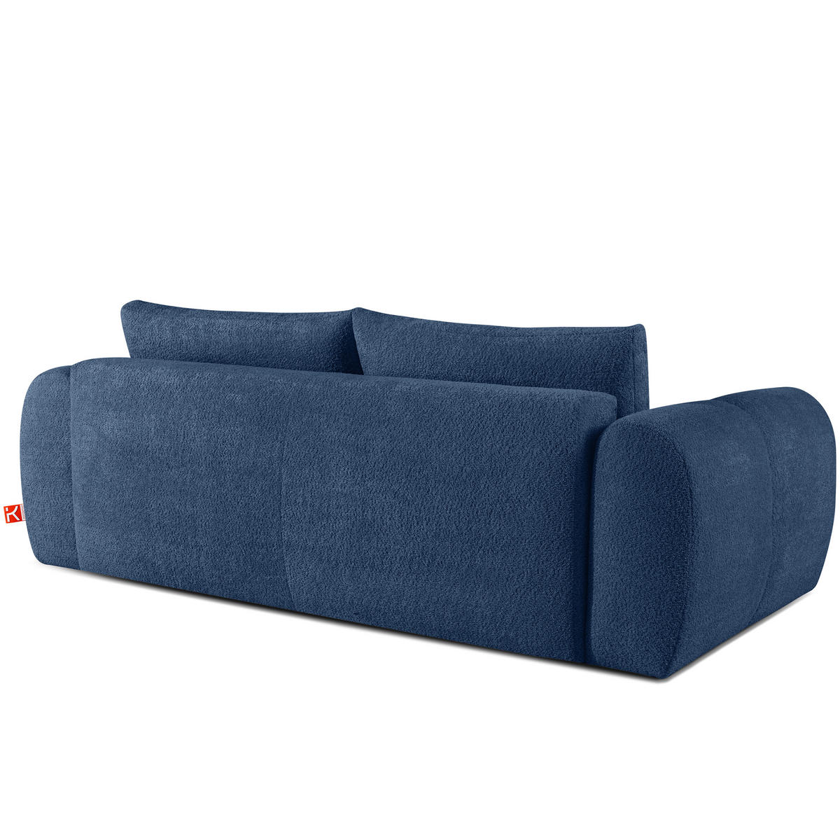 SOFA LIRA mit Pouf, Dunkelblau, Bouclé - Dunkelblau, Holz/Holzwerkstoff (96/43/50cm) - KONSIMO®