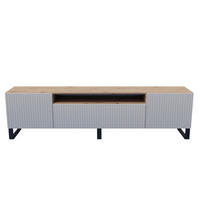 TV-SCHRANK Weiß Marco Metallbeine Gefräste Fronten Artisan - Hellbraun/Eiche Artisan, Holzwerkstoff (200/53/41cm) - Sepro Meble
