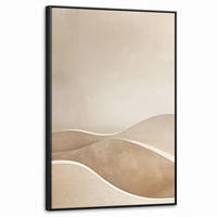 LEINWAND Bilder mit Rahmen - Beige - Natur - Abstrakt - Modern - 60x90 - Beige, Textil (60/90cm) - MuchoWow