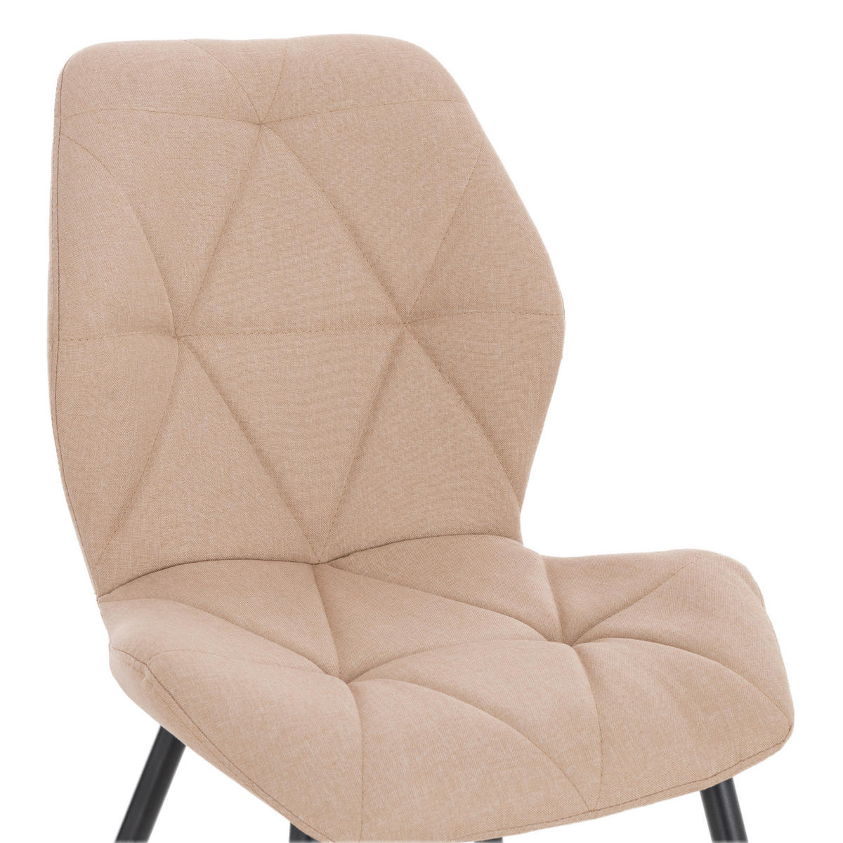 ESSZIMMERSTUHL JAMIE 2er Set Stoff Beige - Hellrosa/Beige, Textil (47/84/48cm) - SVITA