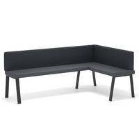 ECKBANK rechts MONO Y Kunstleder glatt, 128/168 cm Grau - Grau, Kunststoff/Textil (128/168cm) - Idohome