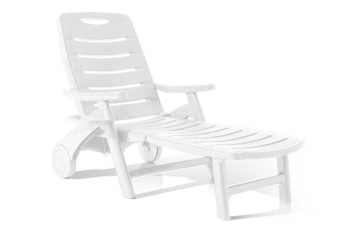 SONNENLIEGE TIDIA 2-tlg, Weiß - Weiß, Kunststoff (73/105/146cm) - KONSIMO®