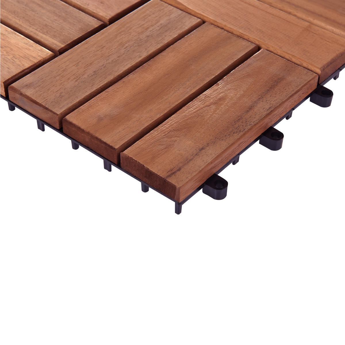 TERRASENFLIESEN 10 Stück Braun Acerenza - Braun, Holz (30/30cm) - Beliani