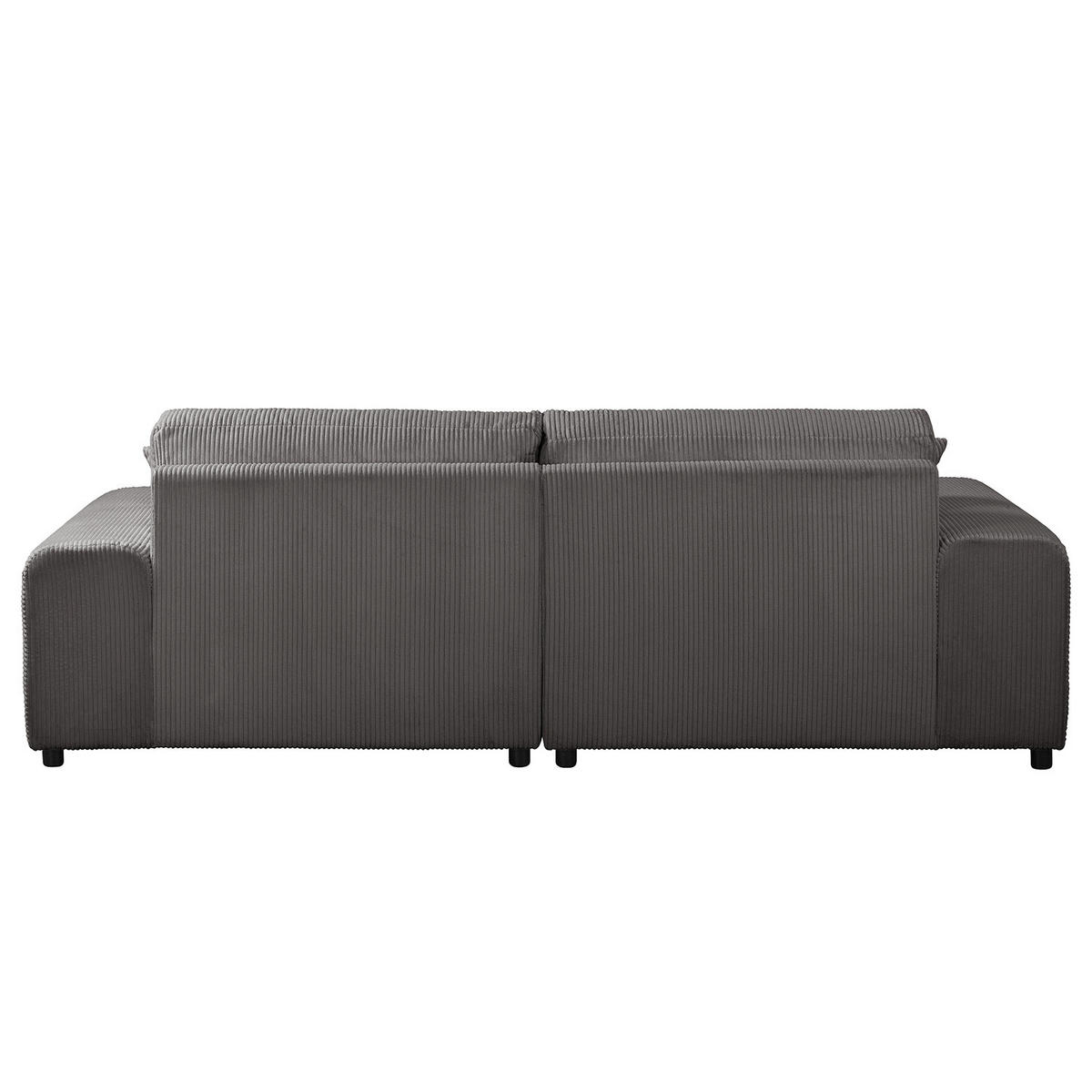 BIGSOFA - Schwarz/Grau, Kunststoff/Textil (237/79/144cm) - home24