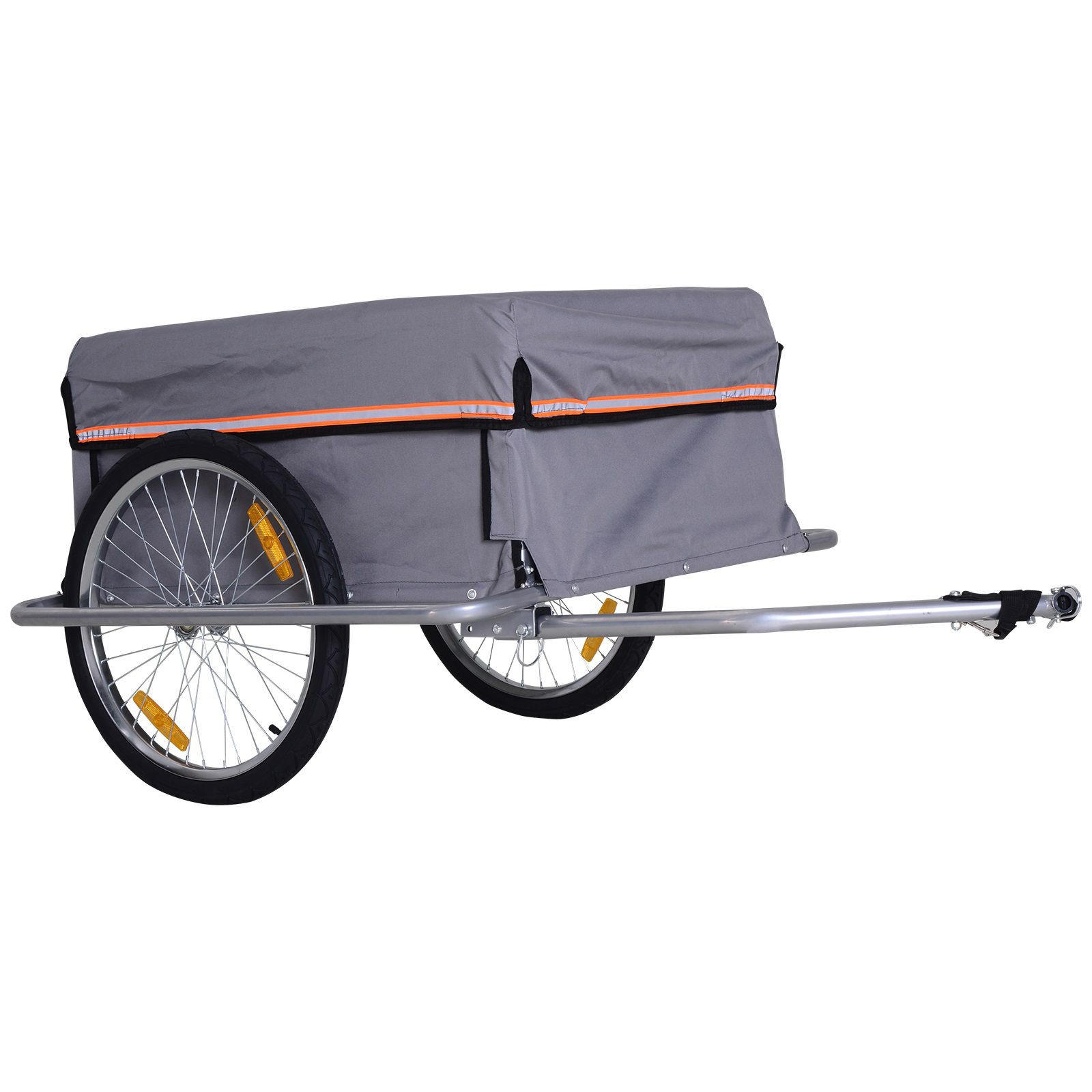 LASTENANHÄNGER, Stahlrohr, Grau, 140L x 88B x 60H cm - Grau, Metall (88/60/140cm) - HOMCOM