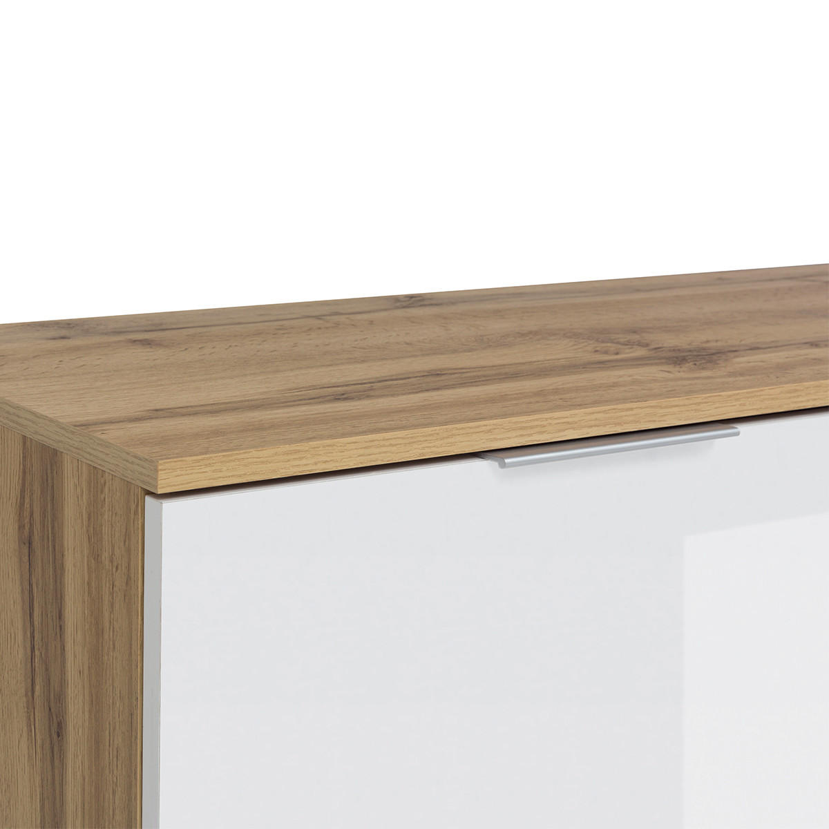 SIDEBOARD Selma Weiß und Holz - Weiß, Holzwerkstoff (104/106/41cm) - Petits-meubles