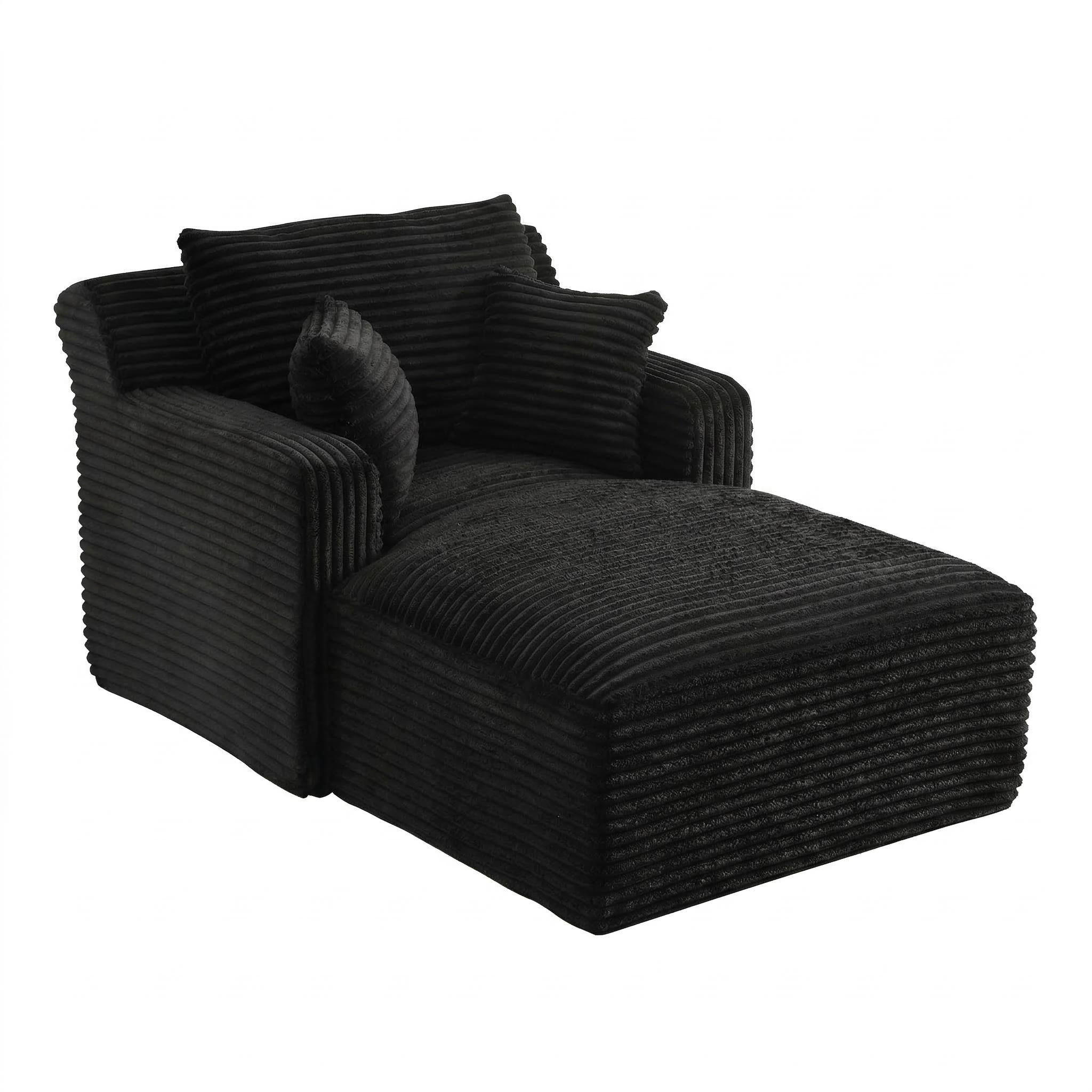 SCAUN de relaxare din catifea reiata, Sezlong modular, nu necesita asamblare