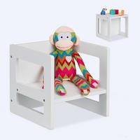 SITZHOCKER - Weiß, Holzwerkstoff (30/30/30cm) - Relaxdays