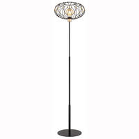 LED STEHLEUCHTE GREYS Schwarz Goldfarben - Schwarz, Metall (40/40/162cm) - Globo Lighting