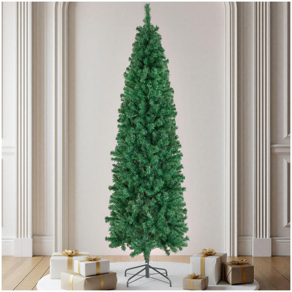 WEIHNACHTSBAUM Comet, pulverbeschichteter Metallständer mit Kunststoffkappen, grün - Grün, Kunststoff (210cm) - tectake