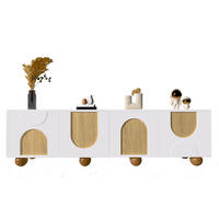 TV-SCHRANK mit 4 Türen 175 x 38 x 50 cm MDF Natur/Weiß - Weiß, Holzwerkstoff (38/50/175cm) - Beauniv