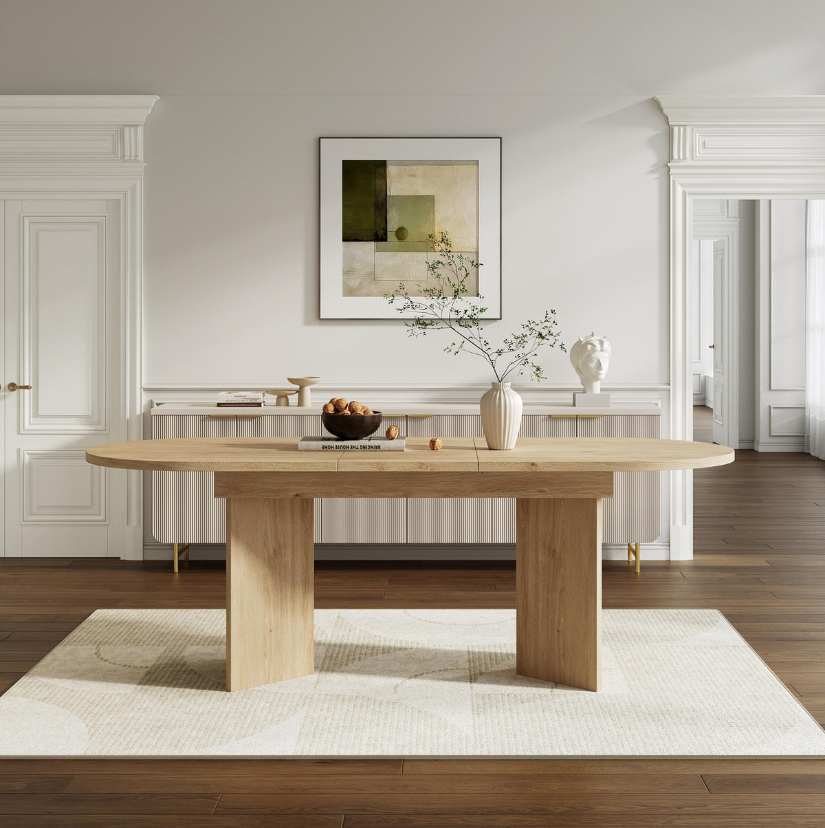 ESSTISCH 120/160/80 cm in Eichefarben ausziehbar mit abgerundeten Ecken - Eichefarben, Holzwerkstoff (160/80/75cm) - Flora Grace