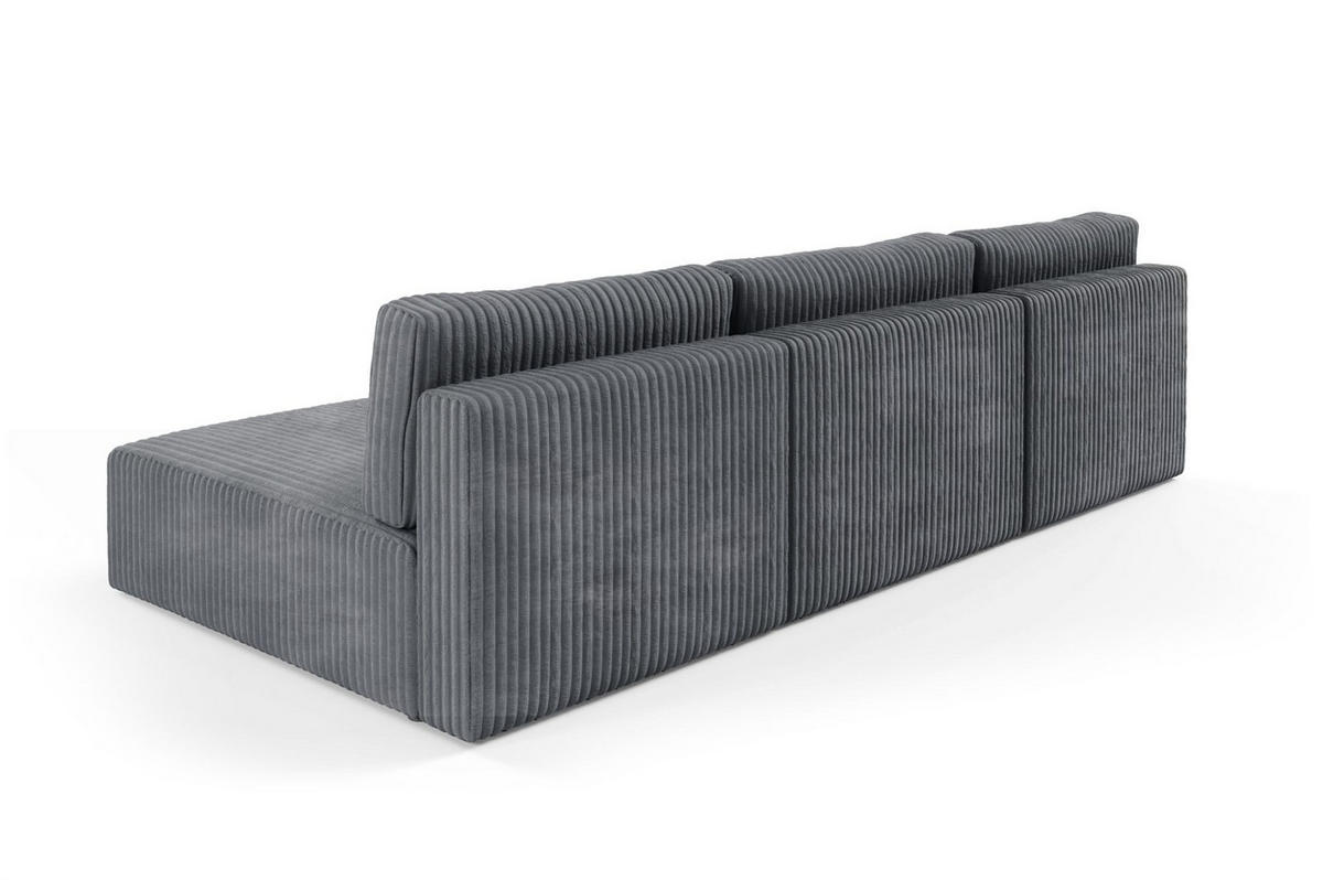 WOHNLANDSCHAFT Natalia - Grau, Holzwerkstoff/Textil (304/85/149cm) - Fun Möbel