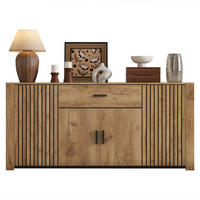 SIDEBOARD Holz 4 Türen 1 Schublade 160x40x75cm Stauraum - Eichefarben, Holzwerkstoff (40/75/160cm) - FLIEKS