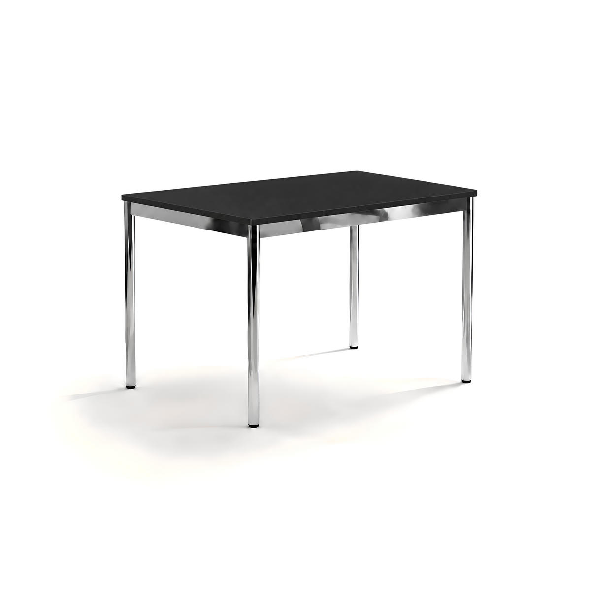 SCHREIBTISCH VST1 100 x 80 cm Schwarz – höhenverstellbar - Chromfarben/Schwarz, Holzwerkstoff (100/80/75.5cm) - Versee