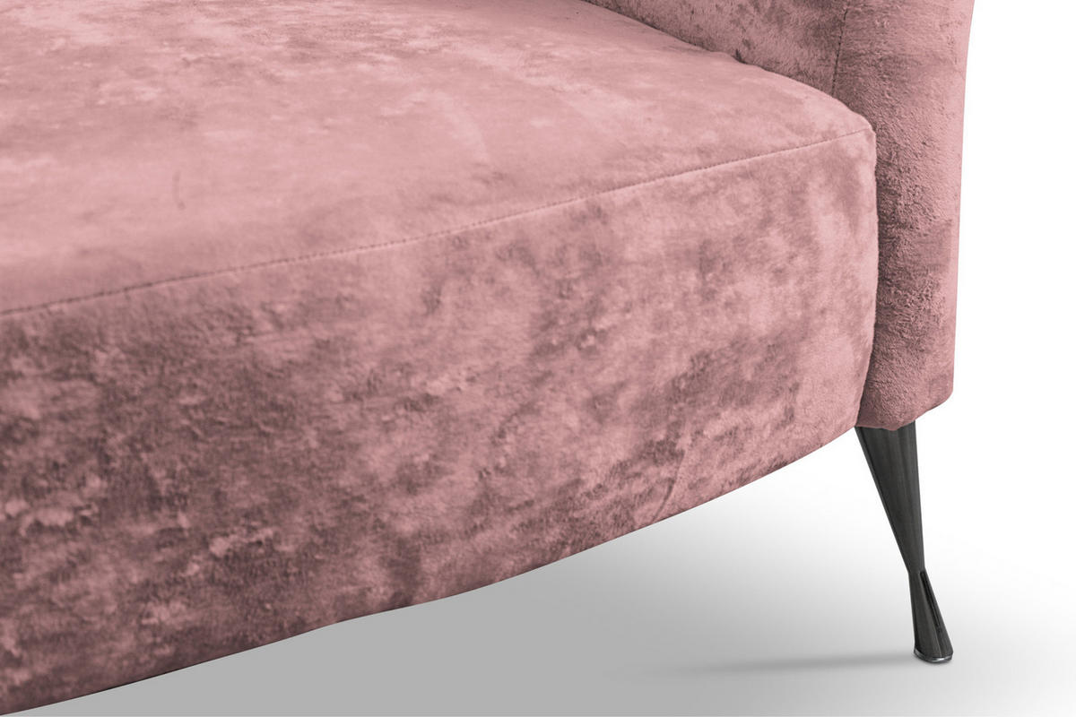 SITZGARNITUR Adria 2+1 - Dunkelrosa/Schwarz, Holzwerkstoff/Textil (242/78/83cm) - Ravio
