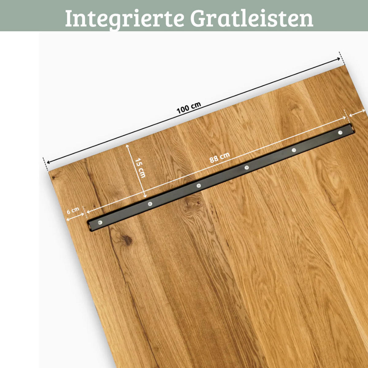 MASSIVHOLZPLATTE Eiche ERIK 200x100 cm Tischplatte rechteckig - Braun, Holz (200/100/4cm) - DELUKE