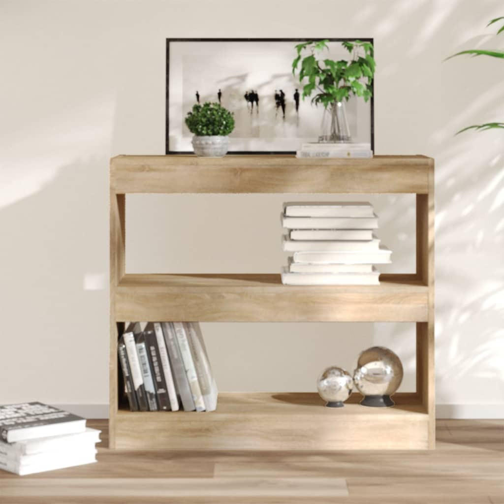 BÜCHERREGAL mit 2 Ebenen 80/30/72 cm aus Holzwerkstoff inSonoma-Eiche Dekor - Sonoma Eiche, Holz (80/72/30cm) - vidaXL
