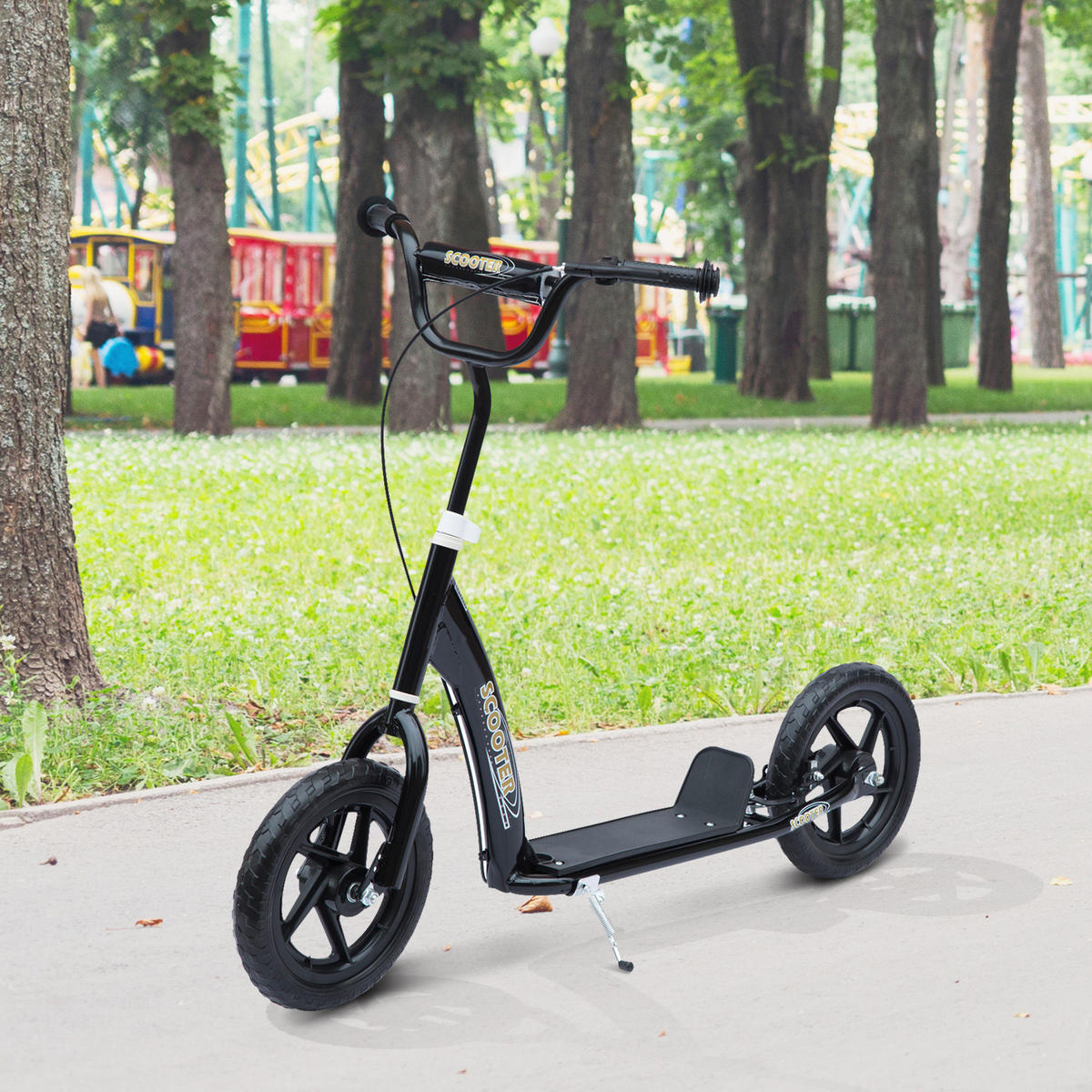 KINDERSCOOTER DE-16935 30 cm EVA-Reifen Schwarz - Schwarz, Metall (120/52/88cm) - ComfortXL