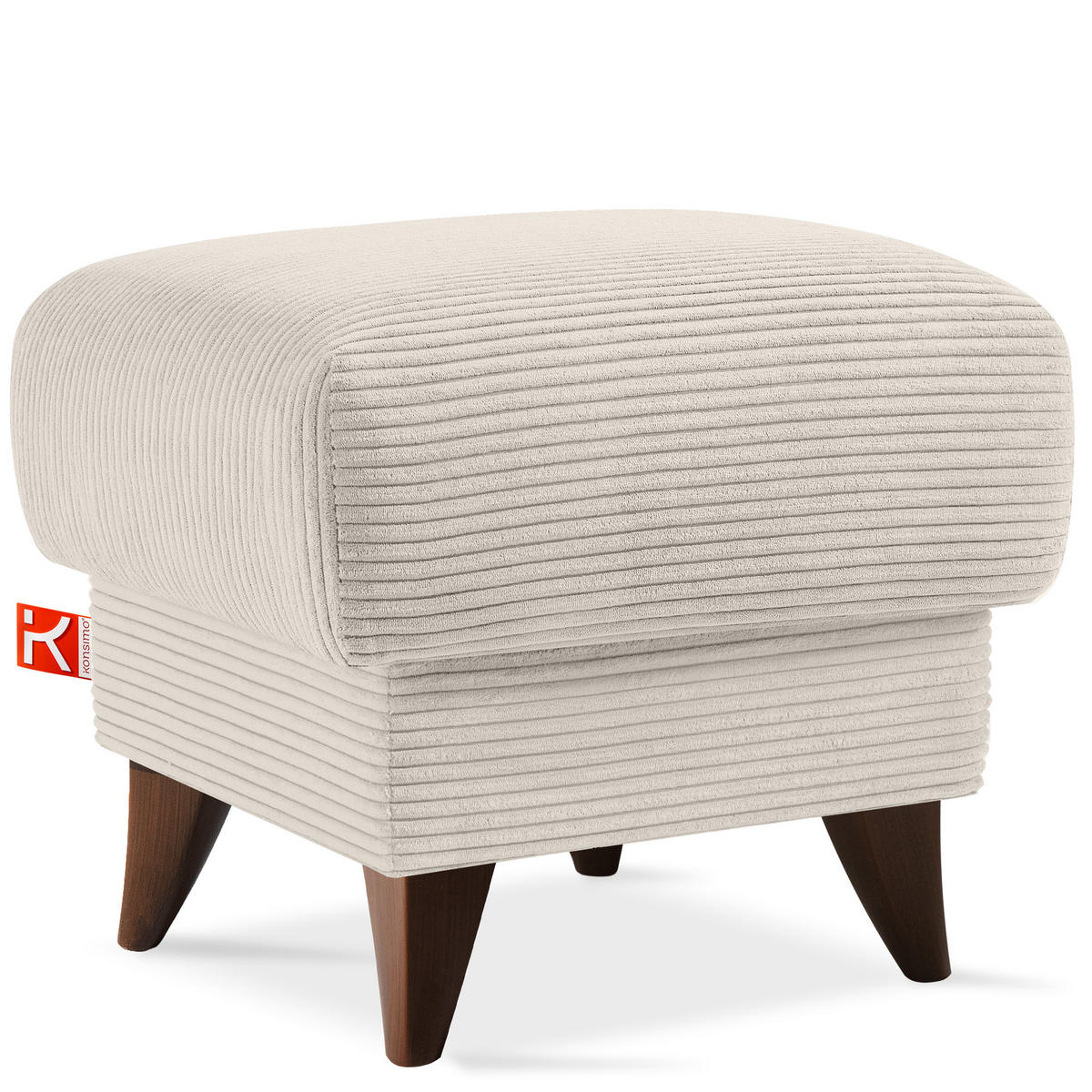 FUẞSTÜTZE GUSTAVO II, Cremefarbig - Creme/Braun, Holz/Holzwerkstoff (53/49/53cm) - KONSIMO®