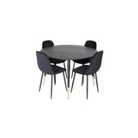 TISCHGRUPPE Schwarz - Schwarz, Holzwerkstoff (115/75/115cm) - ebuy24