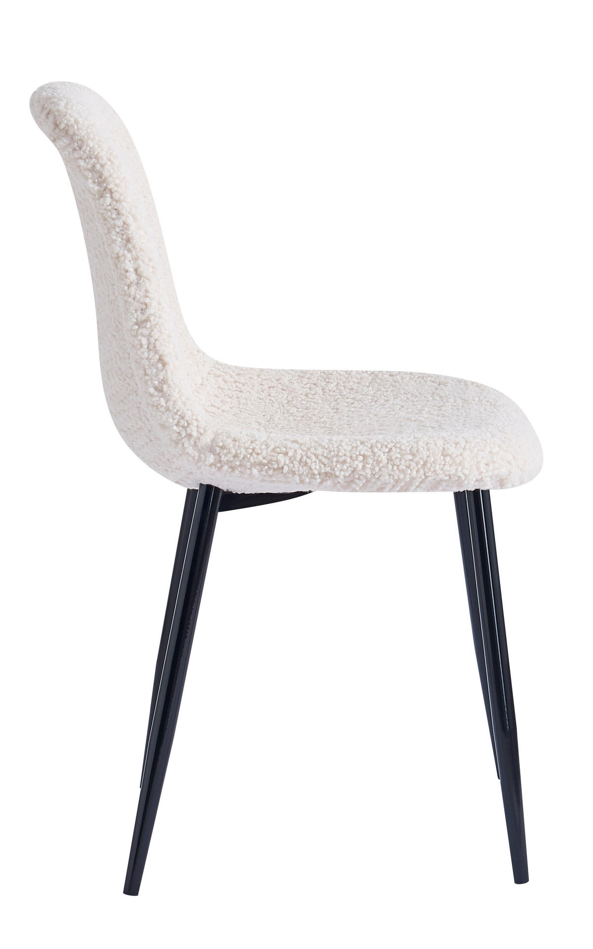STUHL 4er-Set Wolle Weiß - Weiß, Textil (46.5/86/44cm) - Nordlys