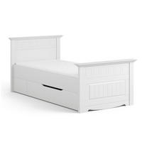 BETT Belluno Elegante Kiefer weiß lackiert 110 / 214 / 95cm - Weiß, Holz (90/200cm) - Feldmann-Wohnen