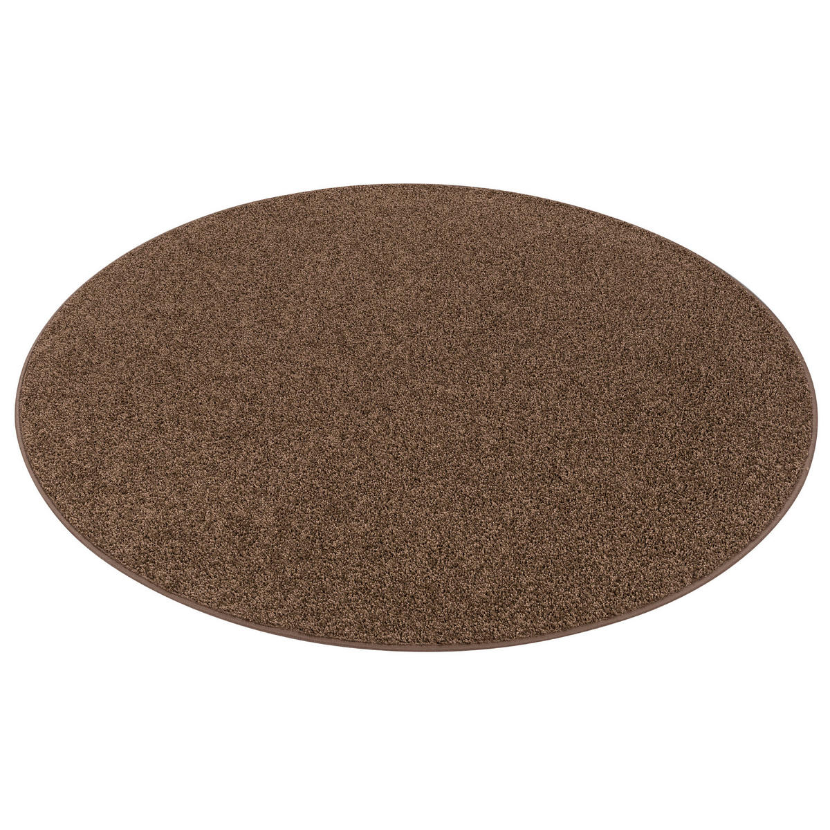 HOCHFLOR VELOURS TEPPICH COTTAGE RUND - Mokka, Textil (133/133cm) - Snapstyle